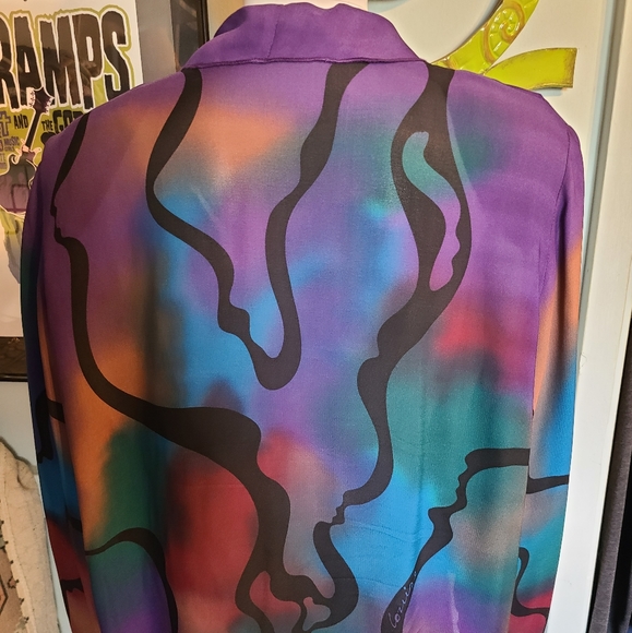 Gorgeous Wearable Art Stylized Open Front Kimono Jacket By Louise Blumberg ♥️ ✨️ - Picture 8 of 16